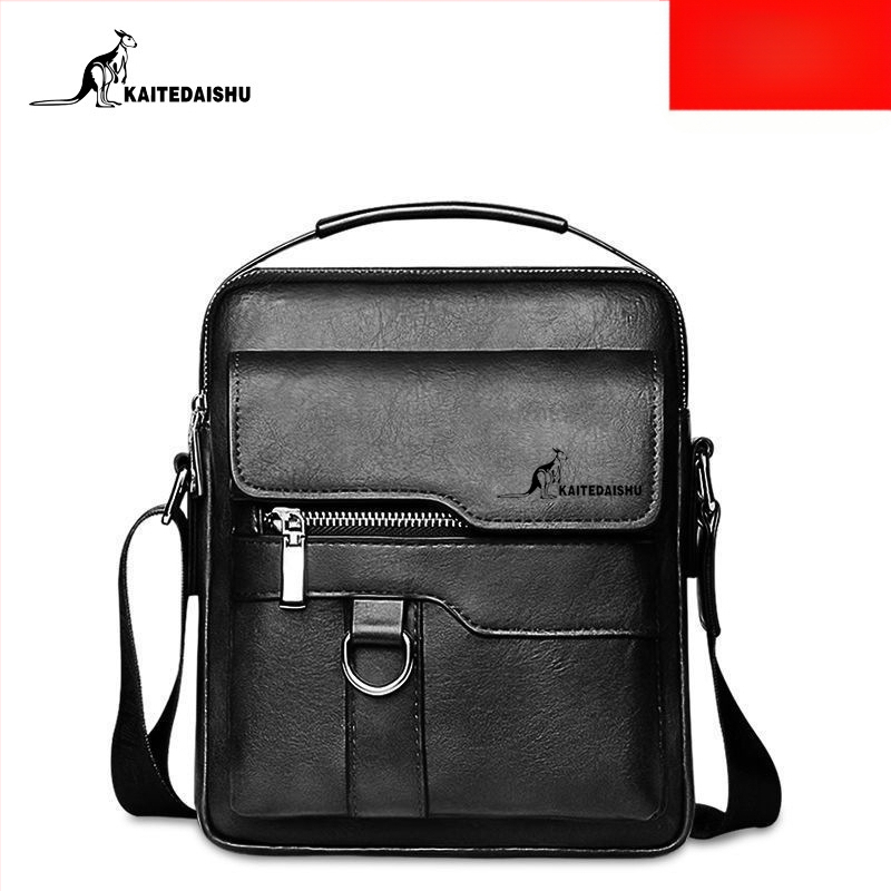 Geantă de umăr pentru bărbați din PU, poșetă crossbody, stil business casual, vertical