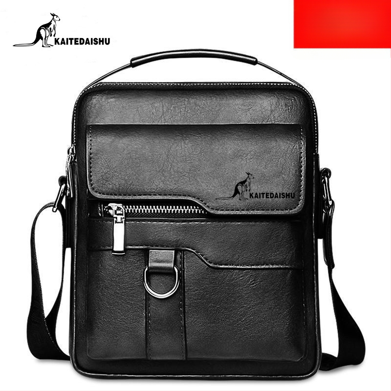 Geantă de umăr pentru bărbați din PU, poșetă crossbody, stil business casual, vertical