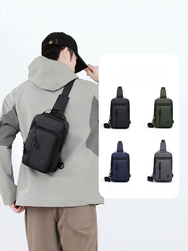 Geantă crossbody pentru bărbați din nylon, multifuncțională, ușoară, cu capacitate mare, pentru utilizare outdoor casual