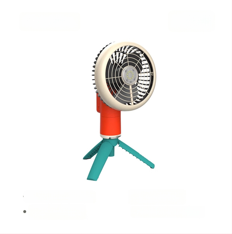 Shanlishi gimbalos fejű ventilátor, csendes, hosszú üzemidő, újratölthető, forgó fej, állítható fordulatszám-szintek, kempingezéshez, mini ventilátor lámpával