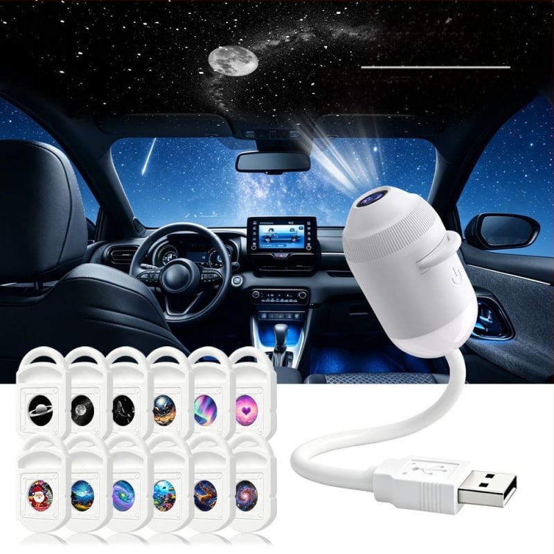 USB μικρός προβολέας αστερισμών, νυχτερινό φως για υπνοδωμάτιο και ατμόσφαιρα