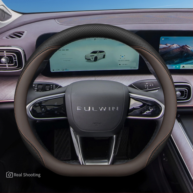 2024 Chery Fengyun T10 κάλυμμα τιμονιού, αντιολισθητικό, απορροφητικό ιδρώτα, γνήσιο δέρμα, υπερλεπτό, κατάλληλο για όλες τις εποχές, διάμετρος 38 cm