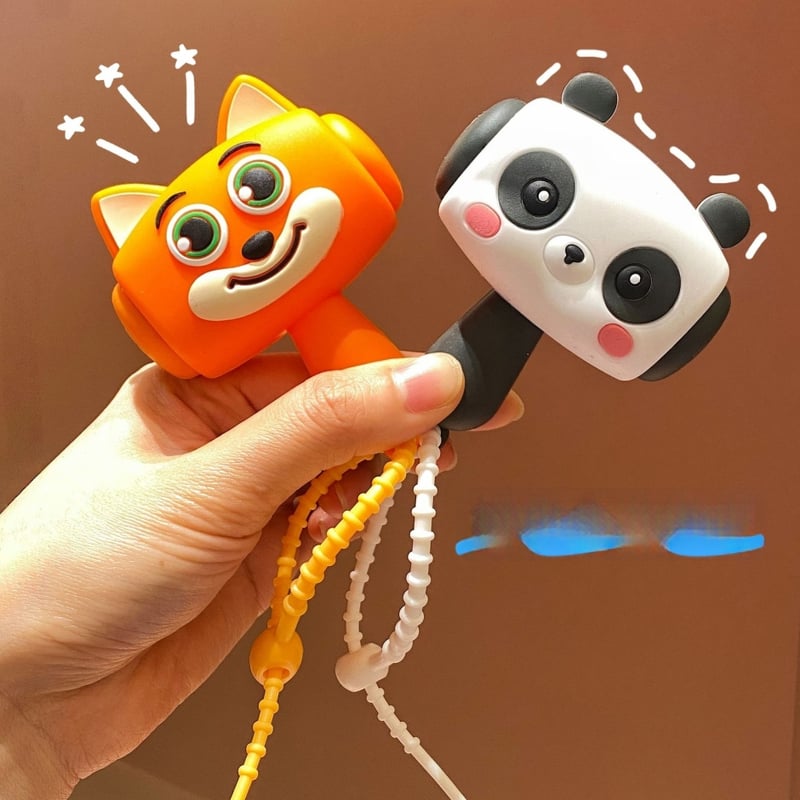 Panda sorozatú szilikon kalapács kulcstartó hanggal