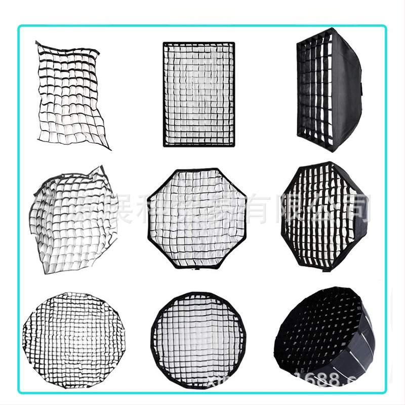 Softbox με πλέγμα για φωτογράφηση σε στούντιο, οκταγωνικό-ορθογώνιο πλέγμα με μοτίβο κυψελών, βαθύς απόδοση φωτός, γρήγορη εγκατάσταση, διαχυτής φωτός και κάλυμμα φλας