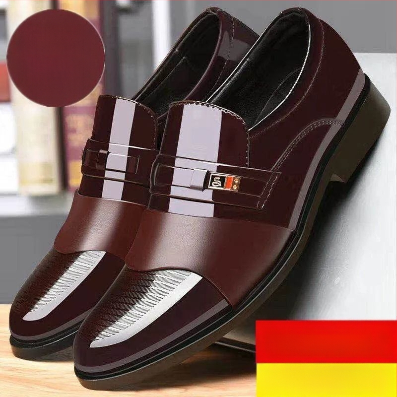 Pantofi bărbătești de dress din piele de vită 100%, partea superioară din două straturi, talpă groasă, vârf rotund.