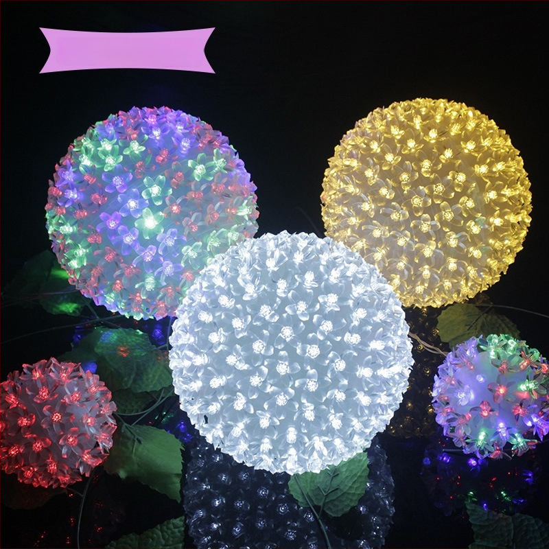 LED φώτα με αναβοσβήψεις για δέντρα και τοπία, Cherry Blossom σφαίρα διακοσμητικό φως, χριστουγεννιάτικό φωτισμό κήπων IP44, 220V, βάση E14