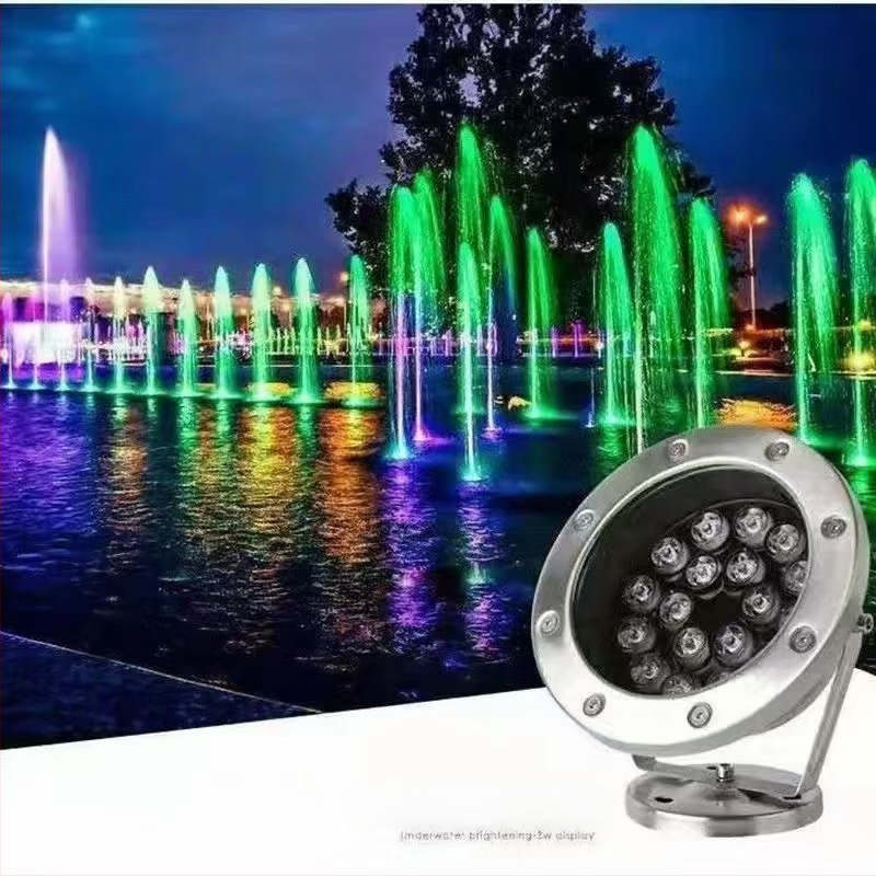 LED подводна светлина от неръждаема стомана за външна употреба, водоустойчива RGB светлина за басейн и езеро, с дистанционно управление