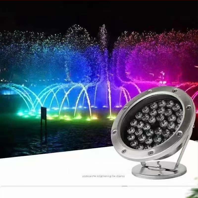 LED подводна светлина от неръждаема стомана за външна употреба, водоустойчива RGB светлина за басейн и езеро, с дистанционно управление
