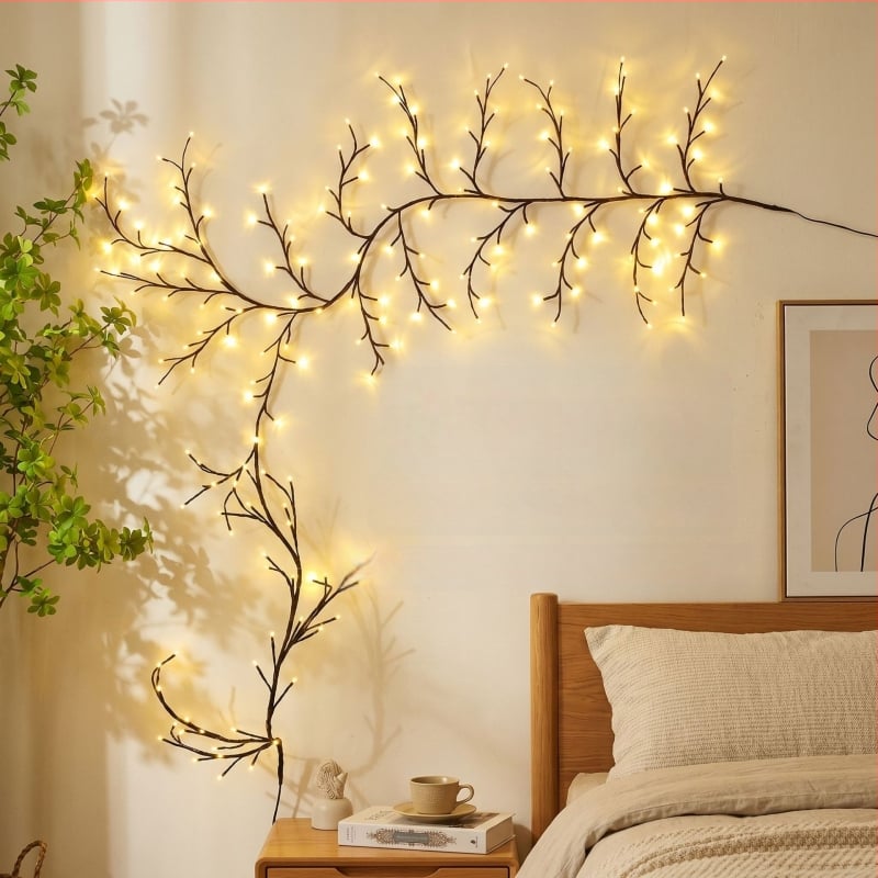 LED φώτα αμπέλου με 144 LED, φώτα σε κλαδιά, εφέ αστρικού ουρανού, διακόσμήση τοίχου, φωτισμός για την ατμόσφαιρα δωματίου
