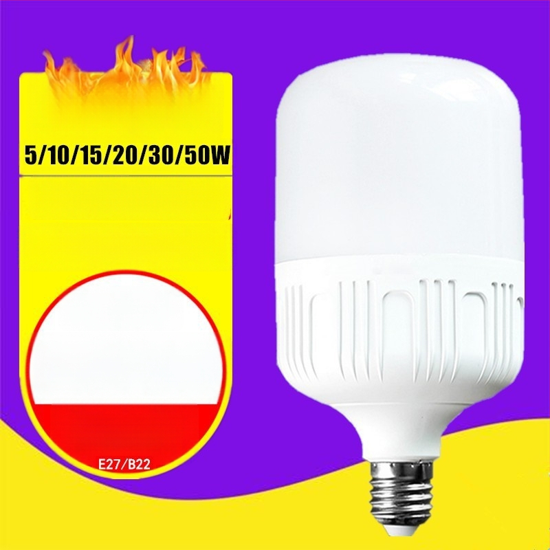 LED крушка E27, 5W, 10W, 15W, 20W, 30W, 45W, 65W, енергоспестяваща бяла светлина