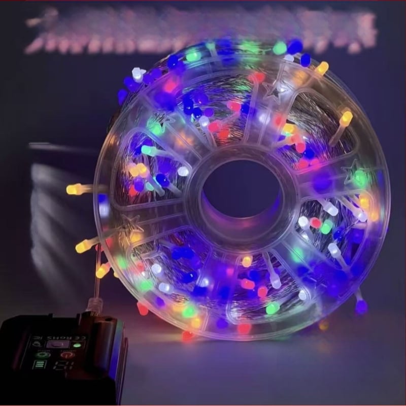 LED λυχνίες-αλυσίδα με σχέδιο αστρικού ουρανού, ηλιακές, εξωτερικές, αδιάβροχες, γύρω από το δέντρο, χριστουγεννιάτικη διακόσμηση.