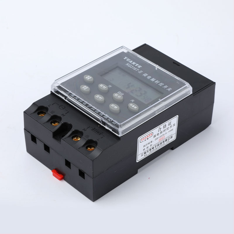 KG316T Усилен черен таймер за управление на 220V улично осветление, фасадни светлини и рекламни табла – интелигентен таймер контролер