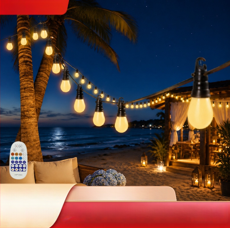 S14 LED φώτα σε σειρά με έλεγχο Bluetooth, εξωτερικός κήπος, διχρωματικού φωτισμού ατμόσφαιρας