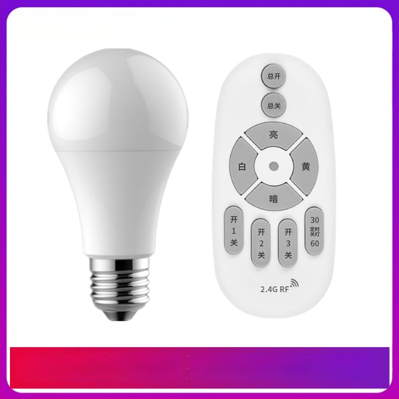LED двойноцветна димерна лампа с 2.4G дистанционно, база E27, енергоспестяваща, защита на очите, настолна/нощна лампа за хотел