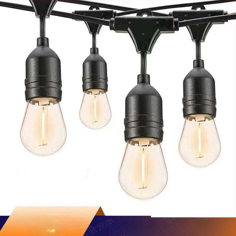 LED φανάρια σε σειρά με λαμπτήρα S14, κρεμαστό εξωτερικό, αδιάβροχο, με βάση E27, για κάμπινγκ και αυλή
