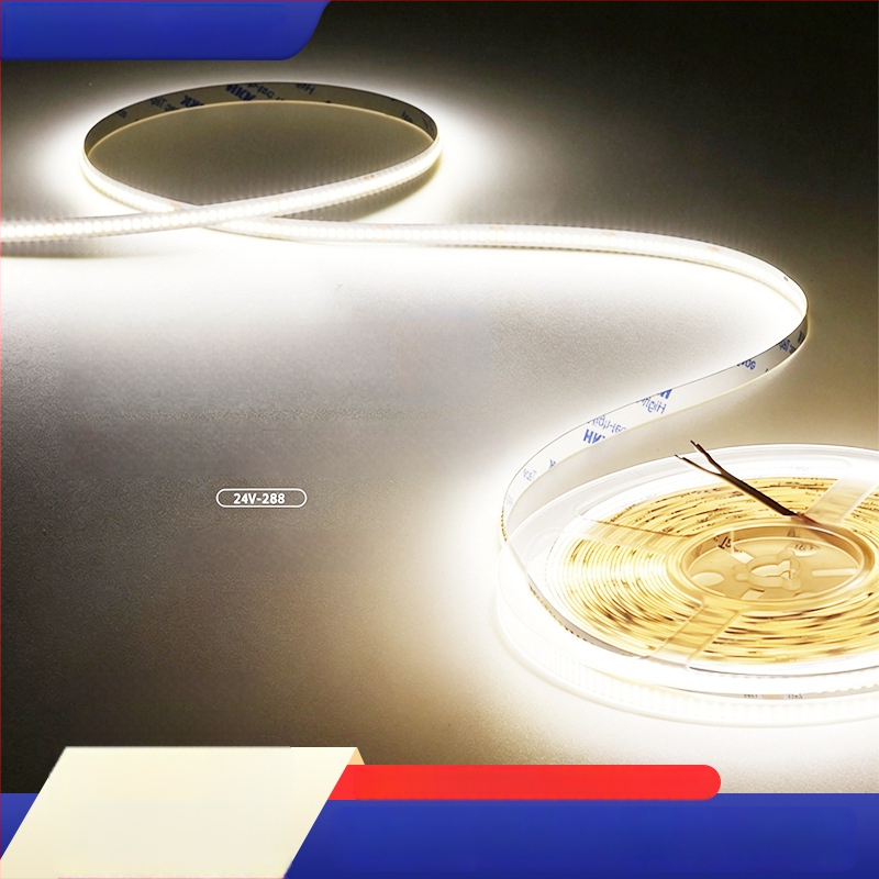 24V COB LED szalag, dimmelhető, öntapadós hátoldallal