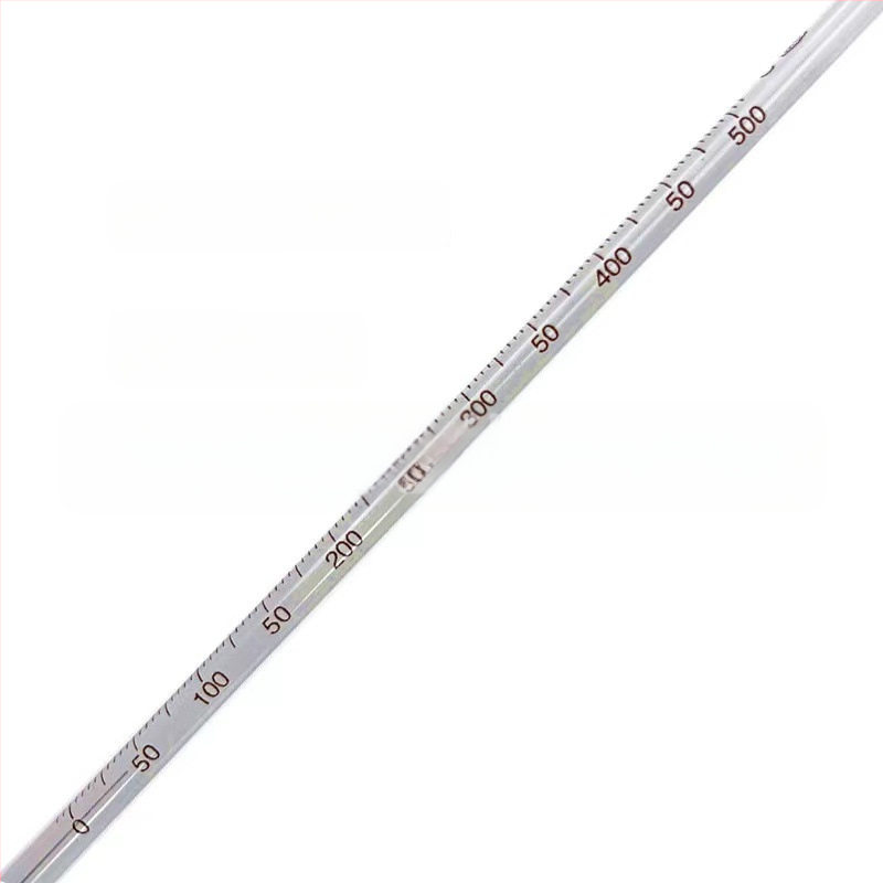Magas hőmérsékletű higanyos hőmérő, kémiai laboratóriumi használatra, üveg rúd, 30 cm, 0–500 °C