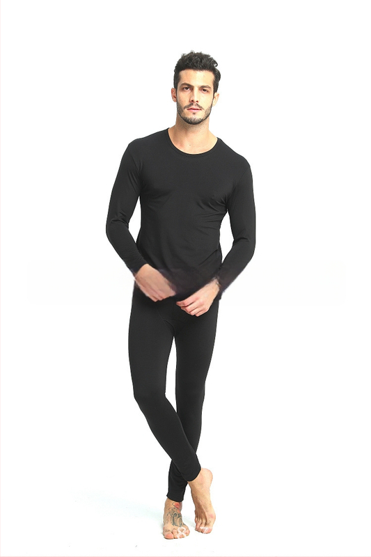 Set de lenjerie termică pentru bărbați din Milk Silk cu finisaj periat, tricou și pantaloni subțiri pentru toamnă, mărime plus