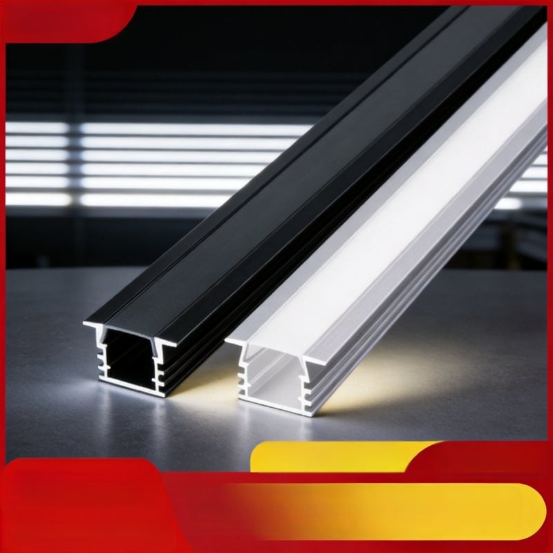 24V lineáris LED csatorna alumíniumból, mennyezetre – beépített LED-szalag