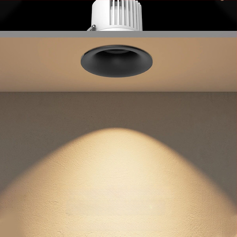 LED ενσωματωμένος προβολέας για ξενοδοχεία, εμπορική και οικιακή χρήση, αντιθάμπωμα φωτισμός φόντου τοίχου, αλουμινένιο σώμα, 9W, 3000-6000K