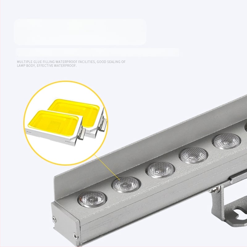 LED γραμμικός φωτισμός τοίχου εξωτερικός, με στρογγυρή οπή και διαφράγμα, αρχιτεκτονικός φωτισμός RGB περιγράμματος