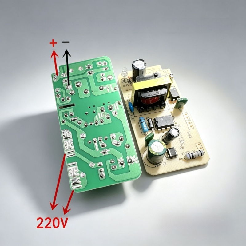 Új tápegység PCB, 12V1A, 9V1A és 15V1A kimenetekkel; szigetelt kapcsolóadapter; egyoldalas, beépített panel