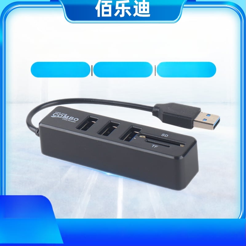USB 2.0 hub s čitačem kartica TF/SD, proširenje za laptop