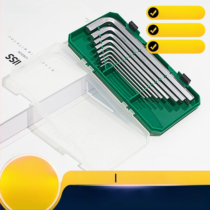 Lowey Hardware Πράσινο σετ Allen κλειδιών σε σχήμα L, από ατσάλι 45#, σκληρυμένο