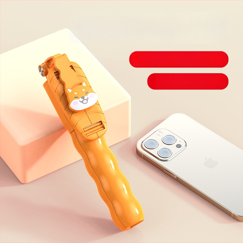 Νέος selfie stick με cartoon στυλ για κινητά, Bluetooth τηλεκοντρόλ, πολυλειτουργικός τρίποδος για ζωντανές μεταδόσεις και φωτογράφηση