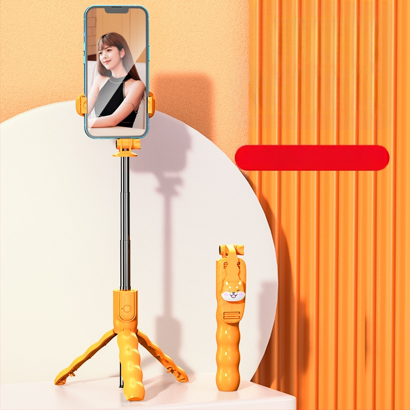 Νέος selfie stick με cartoon στυλ για κινητά, Bluetooth τηλεκοντρόλ, πολυλειτουργικός τρίποδος για ζωντανές μεταδόσεις και φωτογράφηση