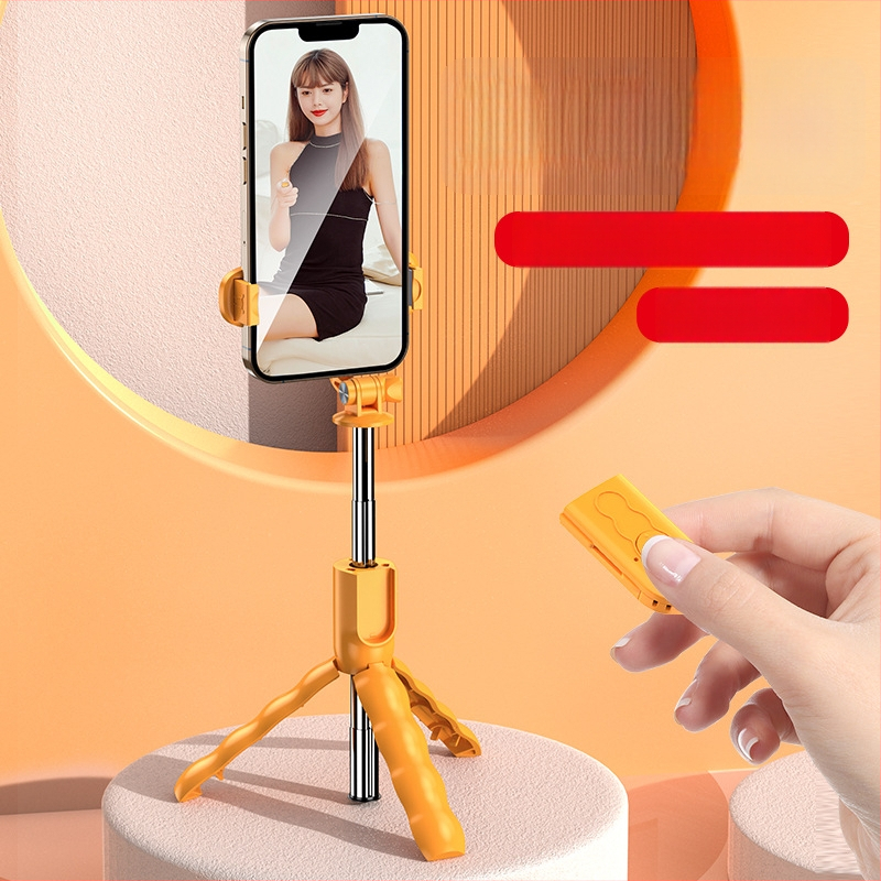 Νέος selfie stick με cartoon στυλ για κινητά, Bluetooth τηλεκοντρόλ, πολυλειτουργικός τρίποδος για ζωντανές μεταδόσεις και φωτογράφηση