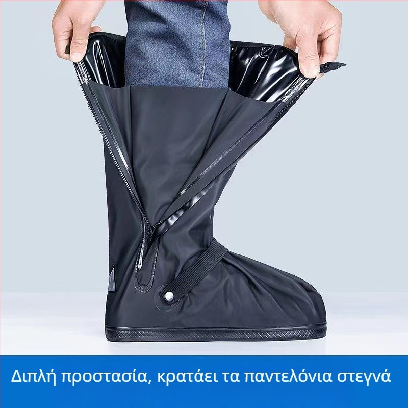 Κάλυμμα παπουτσιών για εξωτερικούς χώρους, αδιάβροχο και αδιάβροχο κάλυμμα παπουτσιών για άνδρες και γυναίκες, αντιολισθητικό, παχύρρευστο κάτω μέρος, ανθεκτικό στη φθορά, μπότες βροχής για ενήλικες, για βροχερές μέρες