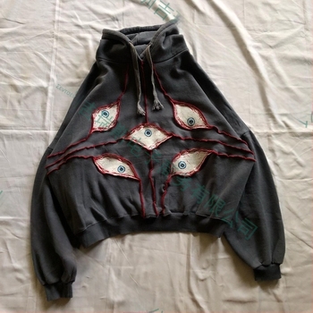 Γυναικείο μπλουζάκι Harajuku Devil's Eye με κέντημα, αμερικανικό ρετρό street τοπ, γοτθικό πανκ streetwear