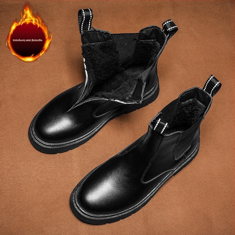 Ανδρικές μπότες μοτοσικλέτας Martin Boots 2024, φθινοπωρινές, νέες, ψηλές, δερμάτινες, με χοντρή σόλα, βρετανικού στιλ, Tide