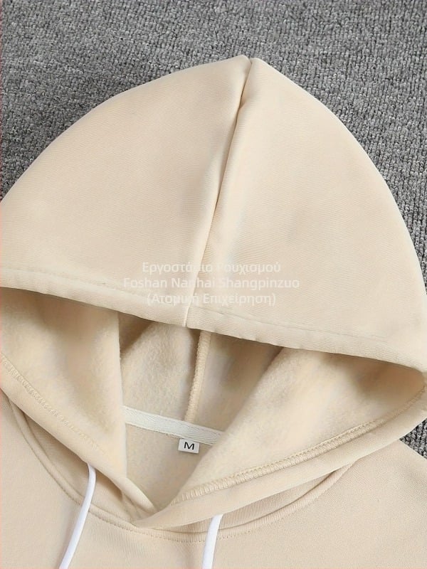 Ανδρικό φούτερ με κουκούλα και επένδυση από φλις με τροπικό μοτίβο και ηλιοβασίλεμα - Casual, χαλαρό