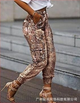 2020 Ευρωπαϊκά και Αμερικανικά Νέα Μοντέρνα Ριχτά Παντελόνια Μέχρι τον Αστράγαλο Κορεάτικου Στυλ με Πολλαπλές Τσέπες και Μικρά Πόδια Crock Παντελόνια για Γυναικεία