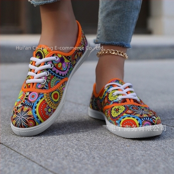 Ευρωπαϊκά και Αμερικανικά Διασυνοριακά Δημοφιλή Παπούτσια από Καμβά σε Ακανόνιστο Χρώμα για Γυναικεία, Παπούτσια Άνοιξης και Φθινοπώρου, Κορεάτικο Στυλ Street Style, Casual, Ευέλικτα Παπούτσια Χονδρικής