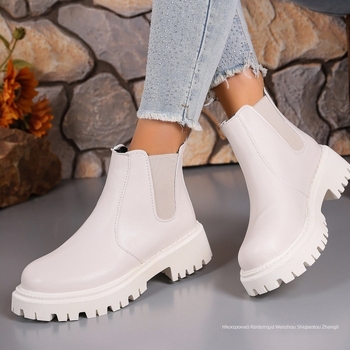 Διασυνοριακό μεγάλο μέγεθος εξωτερικού εμπορίου 2024 νέο φθινόπωρο και χειμώνα μονόχρωμο χοντρό τακούνι με χοντρό κάτω μέρος Μπότες Martin Ευρωπαϊκές και αμερικανικές γυναικείες μοντέρνες κοντές μπότες