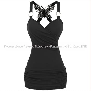 Σέξι γυναικεία ρούχα σε ευρωπαϊκό και αμερικανικό στιλ Y2K με τιράντες και έξω ώμους, πλεκτό τοπ με δαντέλα πεταλούδας και σταυρωτή πλάτη, σέξι δαντελένιο φανελάκι