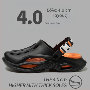 Παντόφλες 2025 Καλοκαίρι Νέα Hollow Breathable Baotou Διπλής Χρήσης Παπούτσια Παραλίας με Μαλακή Σόλα, Ανδρικά Casual Παπούτσια Παραλίας