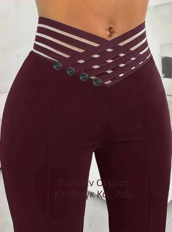 Amazon Hot Selling 2025 Ευρωπαϊκό και Αμερικανικό Εξωτερικό Εμπόριο Νέα Γυναικεία Παντελόνια με Κοίλη Ζώνη Micro High Waist Loose Casual Wide Leg