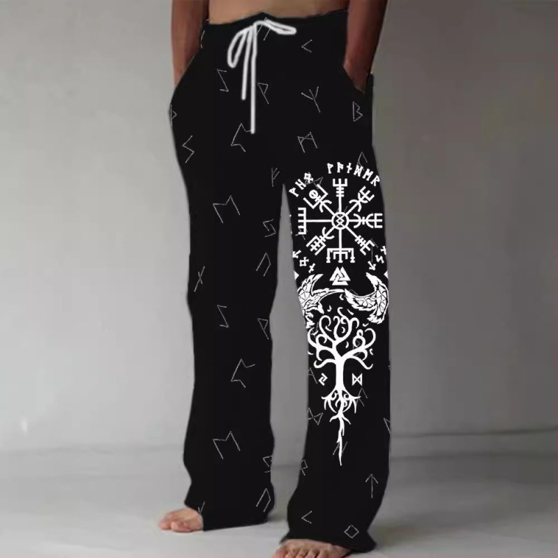 Διασυνοριακή Ευρώπη και Ηνωμένες Πολιτείες μόδα αναψυχής χαλαρά λινά παντελόνια με φαρδιά πόδια ψηφιακή εκτύπωση σταθερό z όλα τα είδη μοτίβων άνοιξη και φθινόπωρο