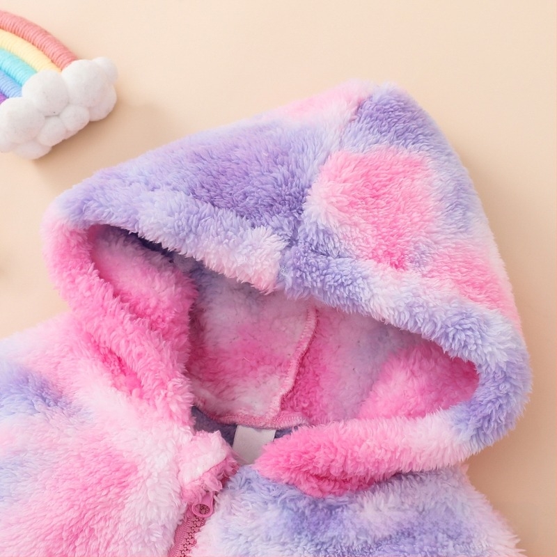 Αποκλειστικό διασυνοριακό ηλεκτρονικό εμπόριο Amazon Temu για νεογέννητα μωρά Φθινόπωρο/Χειμώνας Ρούχα με κουκούλα από φλις βαμμένα εξωτερικά ρούχα