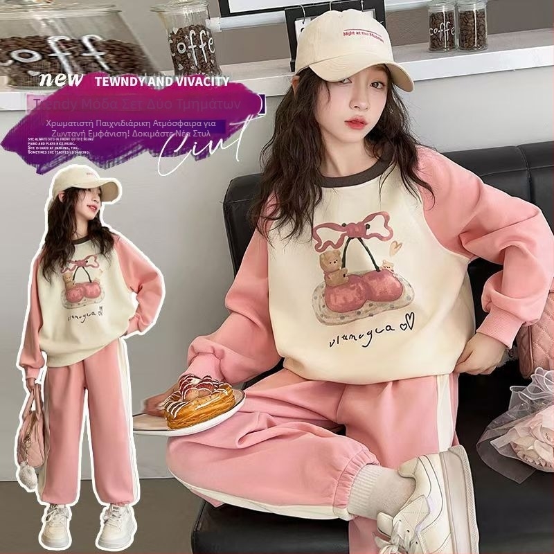 Φθινοπωρινό κοστούμι για κορίτσια 2025 Νέο στυλ Μοντέρνο παιδικό ανοιξιάτικο και φθινοπωρινό φθινοπωρινό κοστούμι αναψυχής για κορίτσια γυμνάσιο