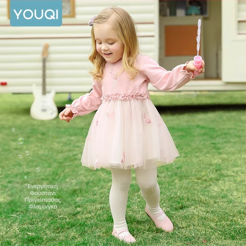 Φόρεμα Youqi για κορίτσια φθινόπωρο 2024 νέα φούστα πριγκίπισσας για μωρά, παιδική φούστα άνοιξης και φθινοπώρου