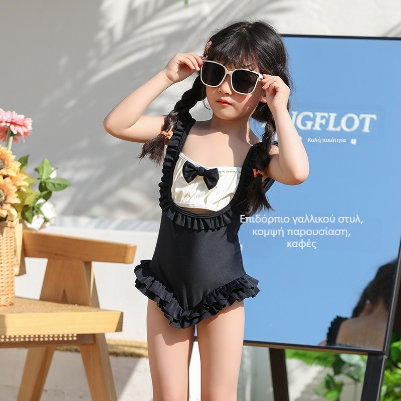 2022 νέο παιδικό μαγιό γυναικείο ολόσωμο μαγιό με λάστιχο, χαριτωμένο πριγκίπισσα, χαριτωμένο φιόγκο που πετάει στην παραλία