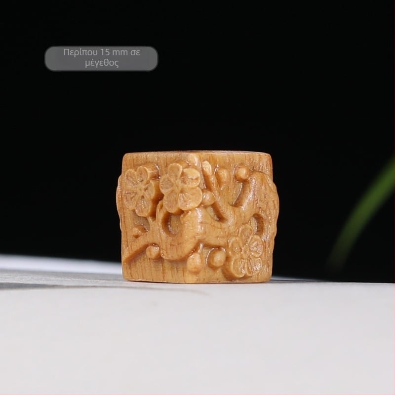 Σανταλόξυλο σκαλιστό άνθος δαμάσκηνου τετράγωνο κείμενο παιχνίδι αξεσουάρ βραχιολιών diy κινητό τηλέφωνο αλυσίδα τσάντα κρεμαστό κόσμημα αξεσουάρ κρεμαστό κόσμημα χονδρική