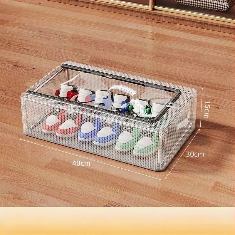 Μεγάλης χωρητικότητας διαφανές κουτί παπουτσιών αποθήκευσης αντικειμένων, ανθεκτικό στη σκόνη πτυσσόμενο πλαστικό κουτί αποθήκευσης παπουτσιών αντιοξειδωτικό για αυτοκίνητο, εξοικονόμηση χώρου