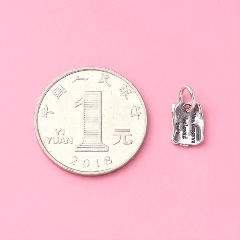 Ασημένιο κολιέ με ακανόνιστη ετικέτα για ζευγάρια, βραχιόλι, μενταγιόν, ασημένια κοσμήματα 925, τετράγωνα αξεσουάρ