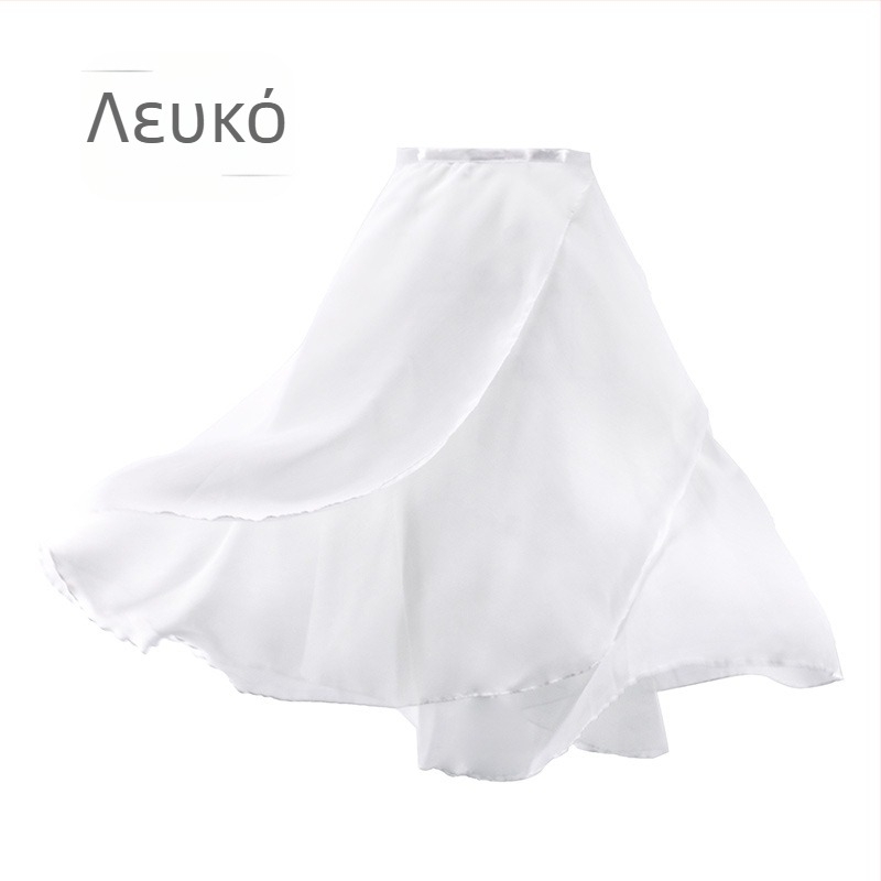 Φόρεμα εξάσκησης ενηλίκων Φούστα μισού μήκους από σιφόν διπλής στρώσης Φούστα μεσαίου μήκους Φούστα χορού με φαρδιά κούνια Φούστα χορού μπαλέτου Ολόσωμη φούστα με κορδόνια